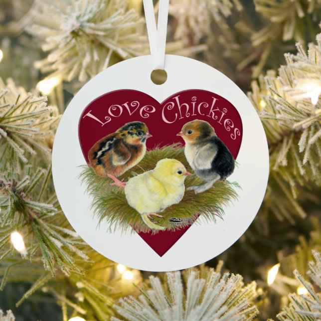 Liebe Chickies Ornament Aus Metall (InSitu)