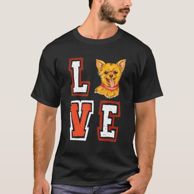 Liebe Chihuahua Animal Pup Welpe Haustier Dog Owne T-Shirt (Vorderseite)