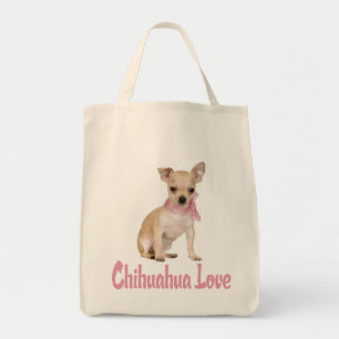 Liebe Chihuahua Welpen Hund Leinwand Tote Bag Tragetasche