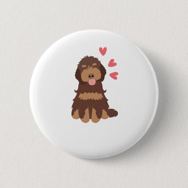 Liebe Chocolate Phantom Cockapoo Cavapoo Dog Button (Vorderseite)