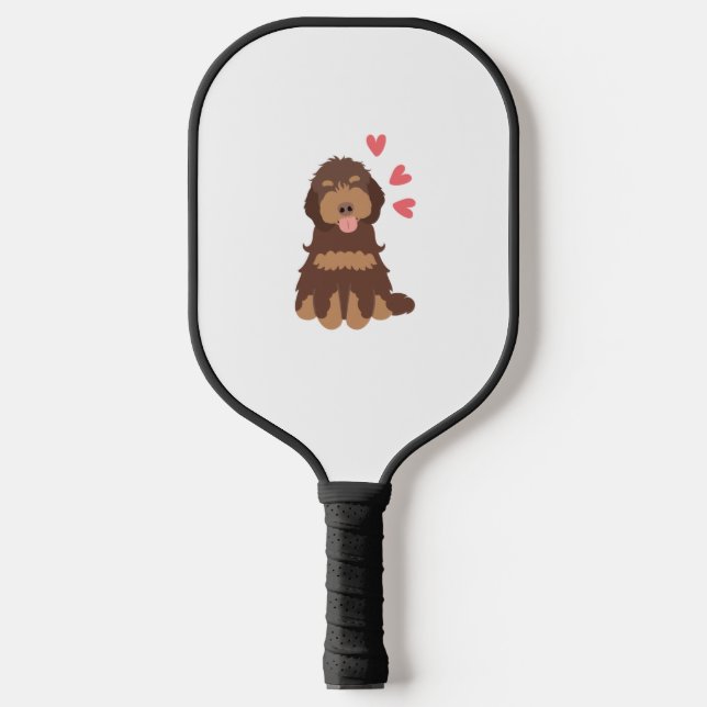 Liebe Chocolate Phantom Cockapoo Cavapoo Dog Pickleball Schläger (Vorderseite)