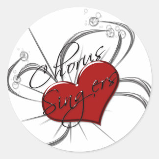 Liebe Chorus Singers Herz Runder Aufkleber