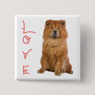 Liebe Chow Chow Welpe Hund Knopf Pin Button