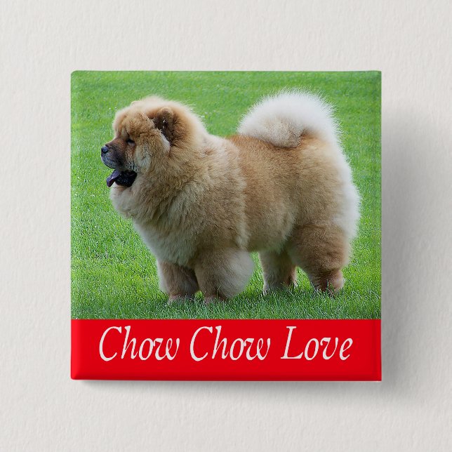 Liebe Chow Chow Welpen-Hund-Button-Pin Button (Vorderseite)