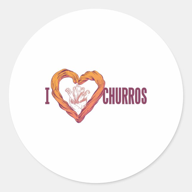 Liebe Churros Runder Aufkleber (Vorderseite)