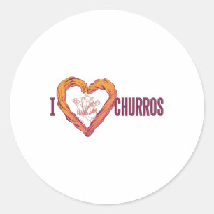 Liebe Churros Runder Aufkleber