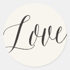 Liebe Classic Script Calligrafy Griechisch Key Wed Runder Aufkleber