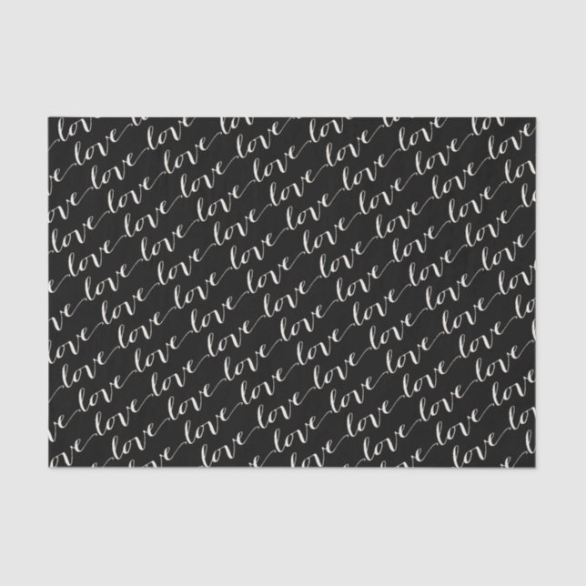 Liebe Classic Script Chic Calligrafy Tissue Seidenpapier (Vorderseite)