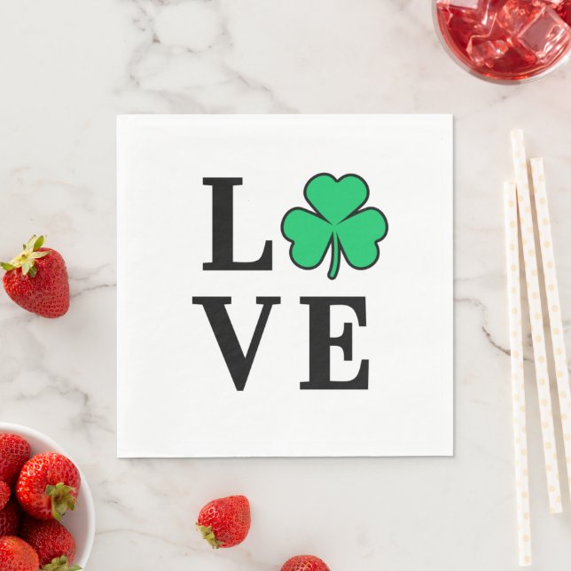 LIEBE Clover Kleeblatt Ireland St Patrick Party Serviette (Beispiel)