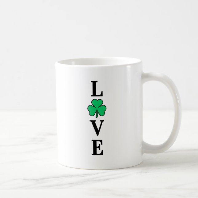 LIEBE Clover Kleeblatt Irland Irish Elegant Minima Kaffeetasse (Rechts)
