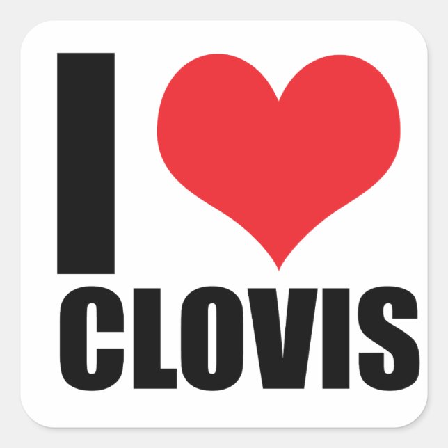 Liebe Clovis Quadratischer Aufkleber (Vorderseite)