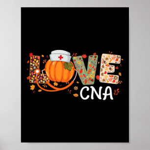 Liebe Cna Kürbis Herbst Pflege Thanksgiving Poster