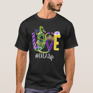 Liebe Cna Life Krankenschwester Leopard Mardi Gras T-Shirt