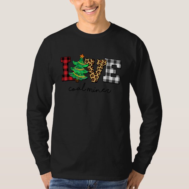 Liebe Coal Miner Weihnachtsfamilie Pajamas Family  T-Shirt (Vorderseite)