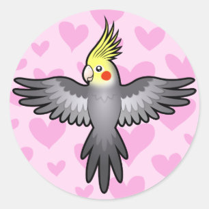 Liebe Cockatiel Runder Aufkleber