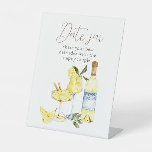 Liebe Cocktail Brautparty Limoncello Datum jar Sockelschild