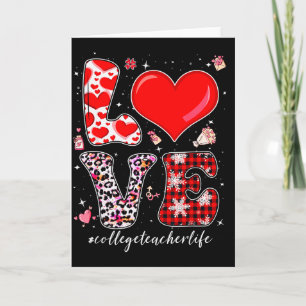 Liebe College Lehrer Valentinstag Leopard Büffel Karte