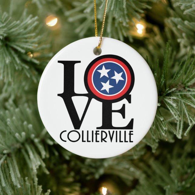 LIEBE Collierville Tennessee Keramik Ornament (Baum)