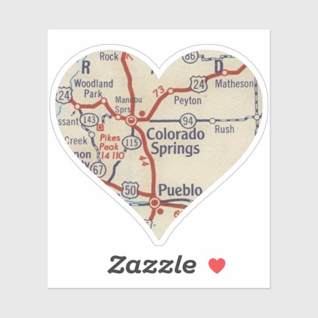 Liebe Colorado Springs CO Aufkleber (Blatt)