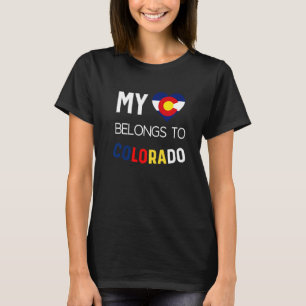 Liebe Colorado Staat Denver Flag Karte Souvenir Mo T-Shirt