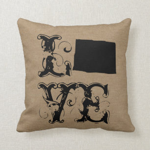 Liebe-Colorado-Staat rustikale Chicleinwand Vintag Kissen