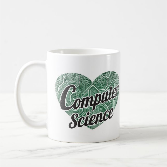 Liebe "Computer Science Retro Heart Blackboard" Kaffeetasse (Links)