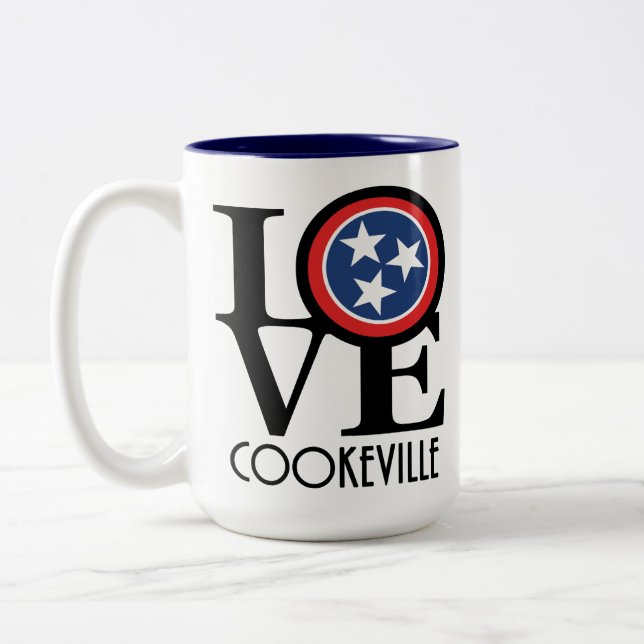 LIEBE Cookeville Tennessee 15oz Zweifarbige Tasse (Links)