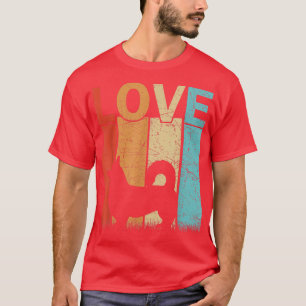 Liebe Corgi Dog Retro 70er Graphic Distressed Corg T-Shirt