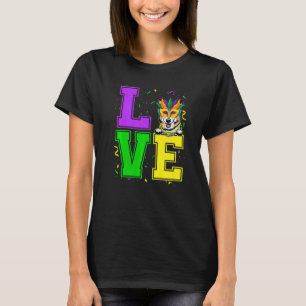 Liebe Corgi Hund Mardi Gras Festival Party T-Shirt