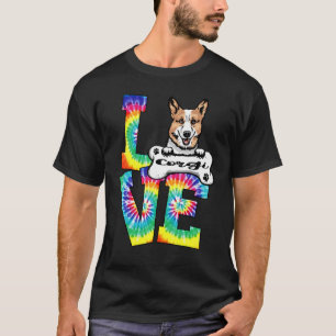 Liebe Corgi Tie Dye Regenbogen Hund T-Shirt