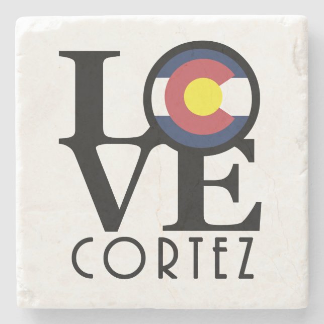 LIEBE Cortez Colorado Steinuntersetzer (Vorderseite)