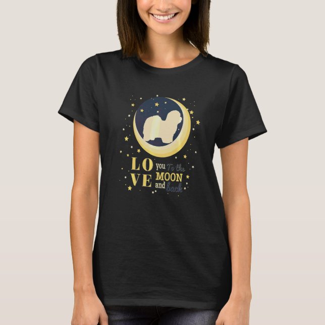 Liebe Coton de Tulear Hund zum Mond T-Shirt (Vorderseite)