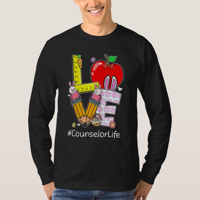 Liebe Counselor Life Funny Easter Day Bunny Eg T-Shirt (Vorderseite)