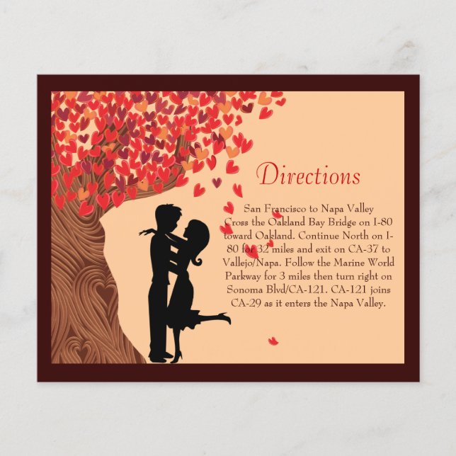 Liebe Couple Falling Hearts Oak Tree Direction Car (Vorderseite)