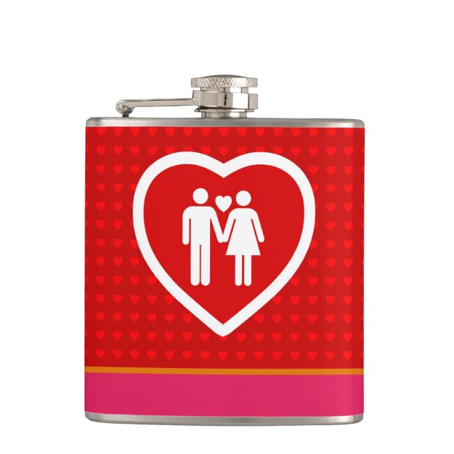 Liebe Couple Flachmann (Vorderseite)