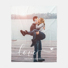 LIEBE Couple Foto Handschriftlich Personalisiert Fleecedecke
