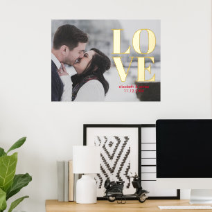 Liebe Couple Foto Hochzeitstag Foliendrucke