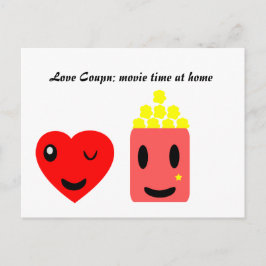 Liebe Coupon: Filmzeit auf Zuhause Postkarte