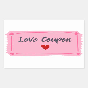 Liebe Coupon Valentinstag Rechteckiger Aufkleber