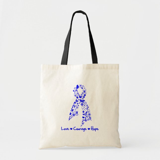 Liebe Courage Hope Butterfly - Colon Cancer Tragetasche (Vorne)