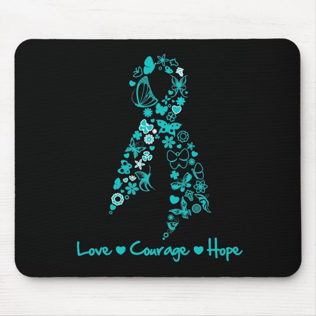 Liebe Courage Hope Butterfly - Eierstockkrebs Mousepad (Vorne)