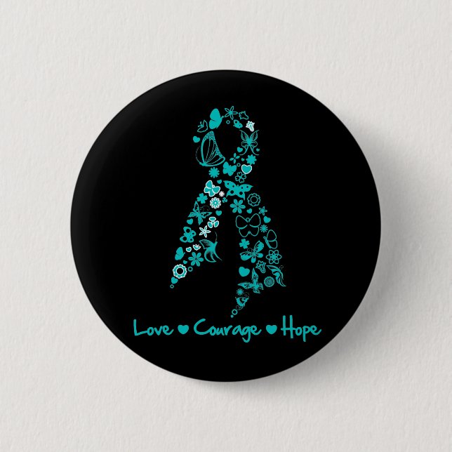 Liebe Courage Hope Butterfly - Gynäkologischer Kre Button (Vorderseite)