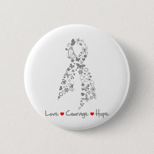 Liebe Courage Hope Butterfly - Hirnkrebs Button