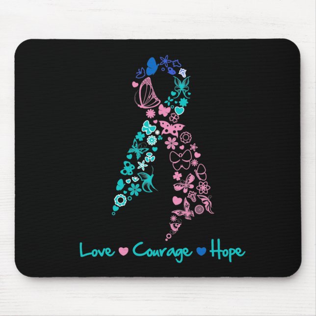 Liebe Courage Hope Butterfly - Schilddrüsenkrebs Mousepad (Vorne)