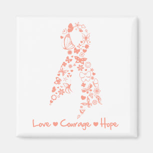Liebe Courage Hope Butterfly - Uteruskrebs Magnet