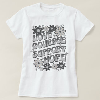 Liebe Course Support Hoffnung Hirntumor-Blume T-Shirt