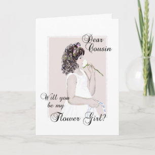 Liebe Cousin.. Werden Sie mein Blumenmädchen sein? Einladung
