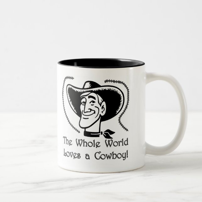 Liebe Cowboy Zweifarbige Tasse (Rechts)