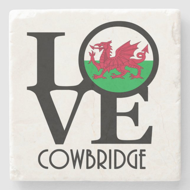 LIEBE Cowbridge Steinuntersetzer (Vorderseite)