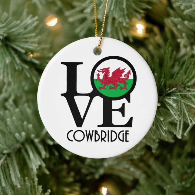 LIEBE Cowbridge Wales Keramik Ornament (Baum)